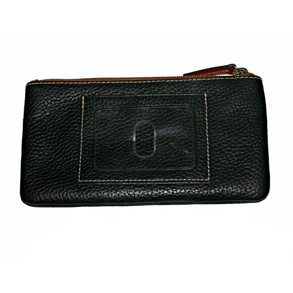 Dooney & Bourke Long Zip ID Wallet in Black Pebbled Leather - Picture 2 of 3
